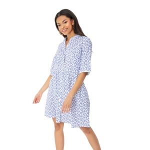 Tuckernuck Blue and White Floral Shirt Dress